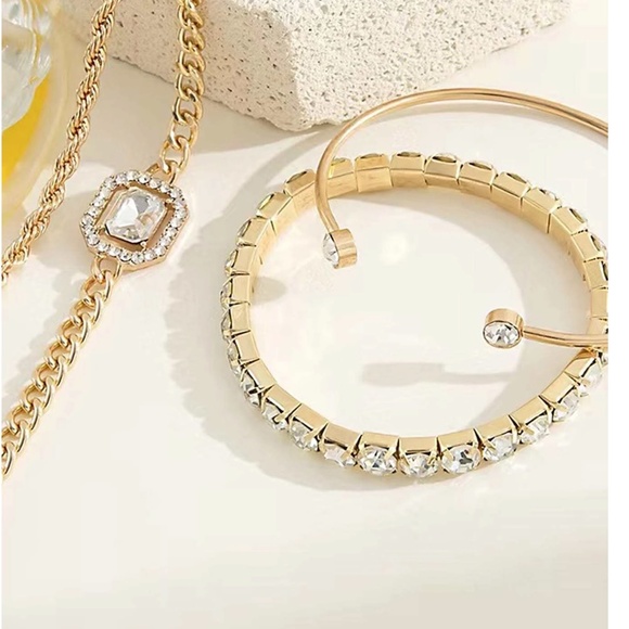 Luxe Statement Rhinestone rope Bracelet Set - Picture 5 of 5